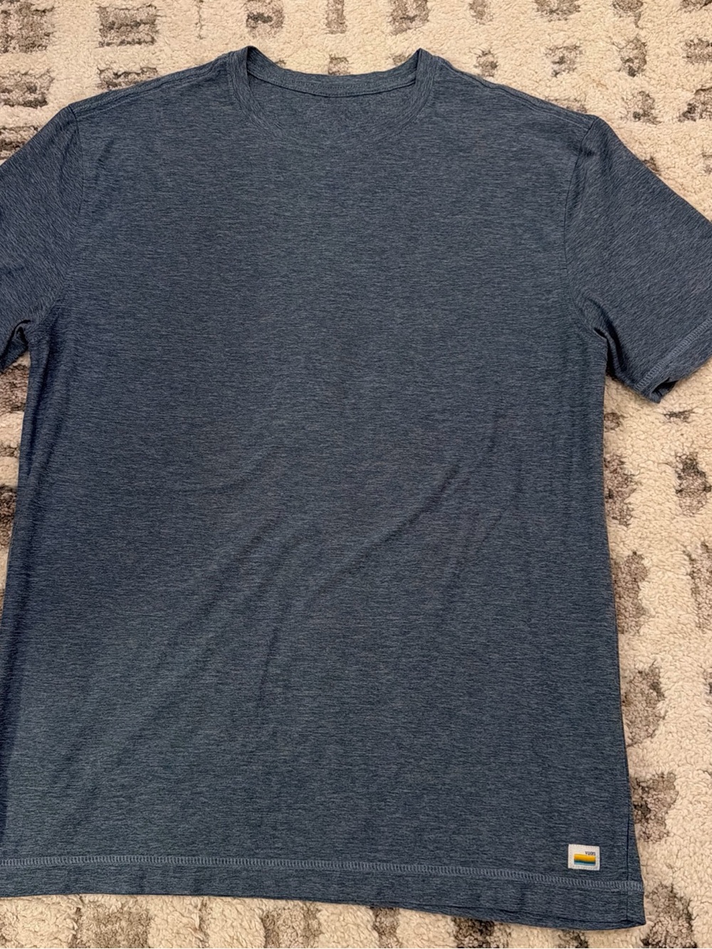 Vuori Strato Tech Tee Performance T-Shirt Men's Heathered Blue Gray Best for M